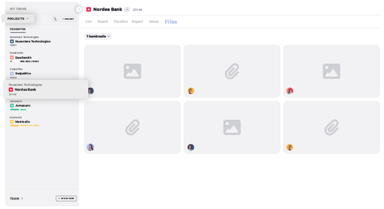 fichiers de gestion de projet