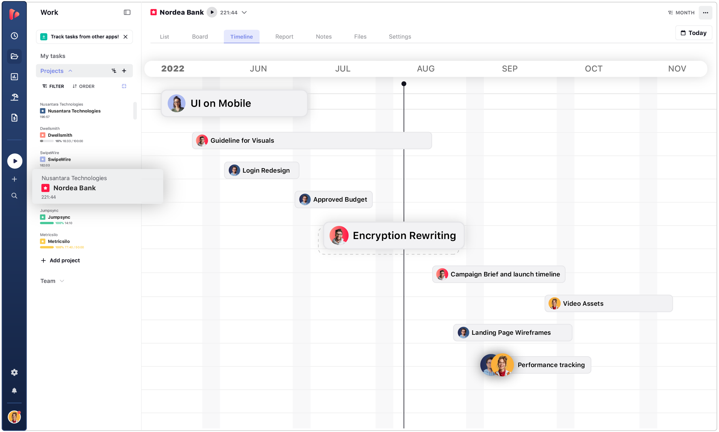 Calendrier de projet et jalons intégrés à la charte d’équipe