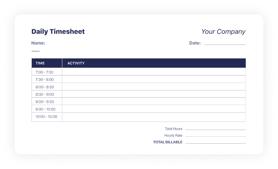 Télécharger des modèles de feuilles de temps quotidiennes